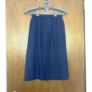 Vintage Pendleton Skirt Womens S Dark Blue Virgin Wool USA Pencil Knee Length